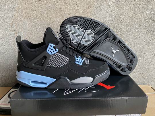 Air Jordan 4 Black Blue Grey Men's Women's Basketball Shoes AJ4-45